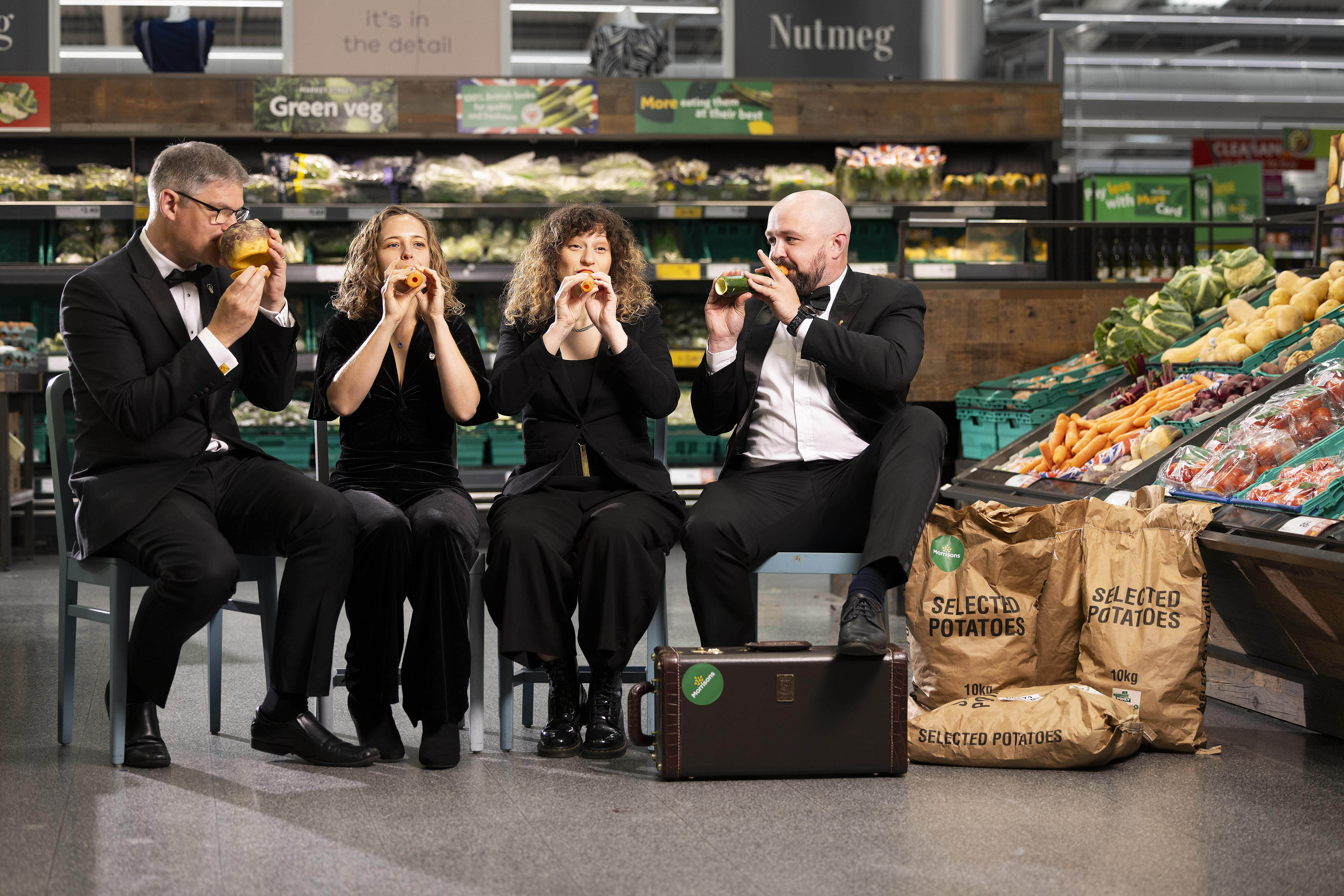 Sounds fresh: Morrisons strikes a cord with London vegetable orchestra as official veg supplier